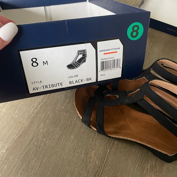 Adrienne Vittadini Black Summer Heels Women size 8 - Picture 4 of 7